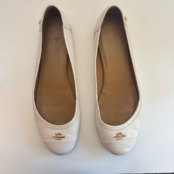 COACH Chelsea Leather Ballet Flat Matte Light Pink Cream Shoes Size 9 - Picture 2 of 11